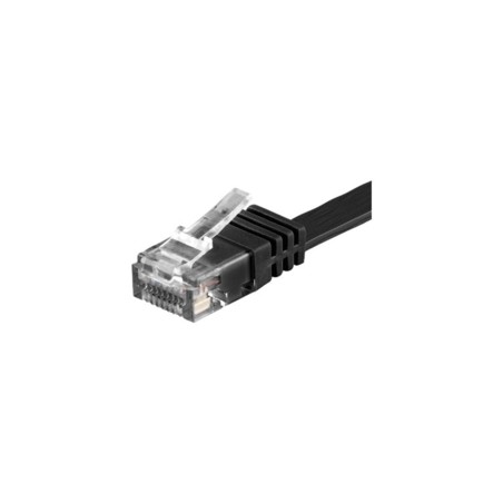 Goobay RJ45 CAT6 UTP 15M Unshielded Flat Cable - High-Speed, Reliable Connectivity - Black - 4040849953835
